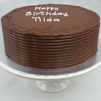 Chocolate Buttercream Ridges Curve Border Cake